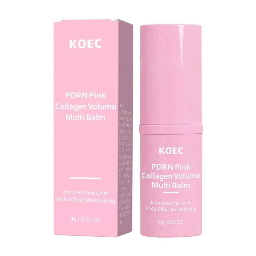 KOEC White Truffle Multi Balm Stick & PDRN Pink Collagen Volume Serum Stick, Moisturizing Glowy Fade Fine Lines Firming Skincare