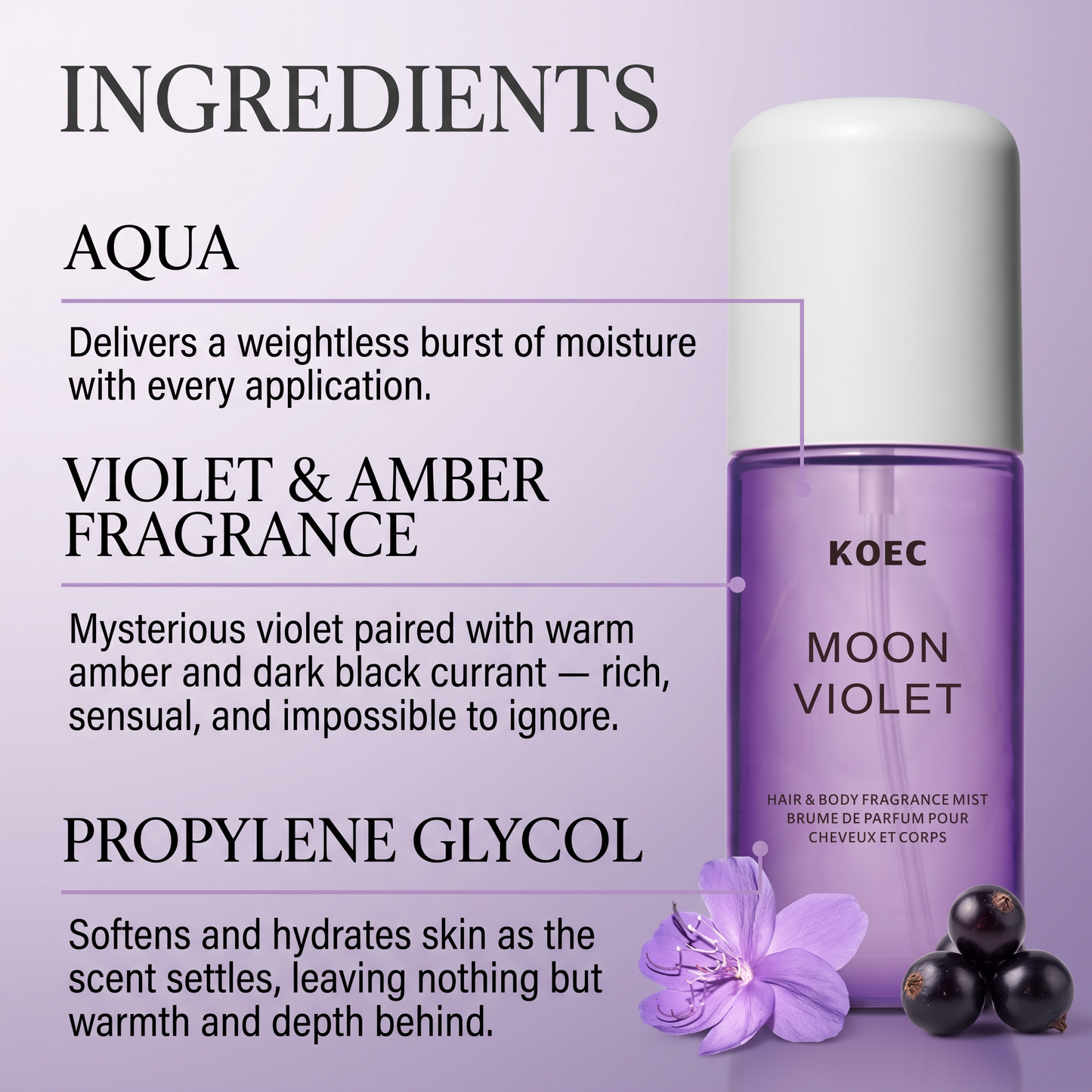KOEC Juniper Violet Body Mist