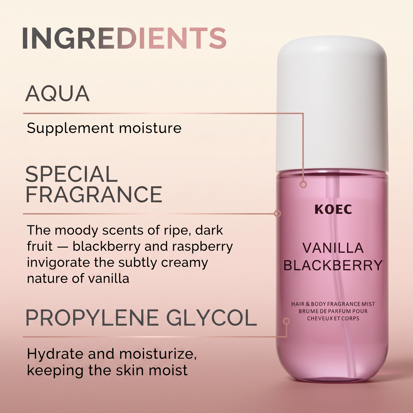 KOEC Vanilla Blackberry Body Mist