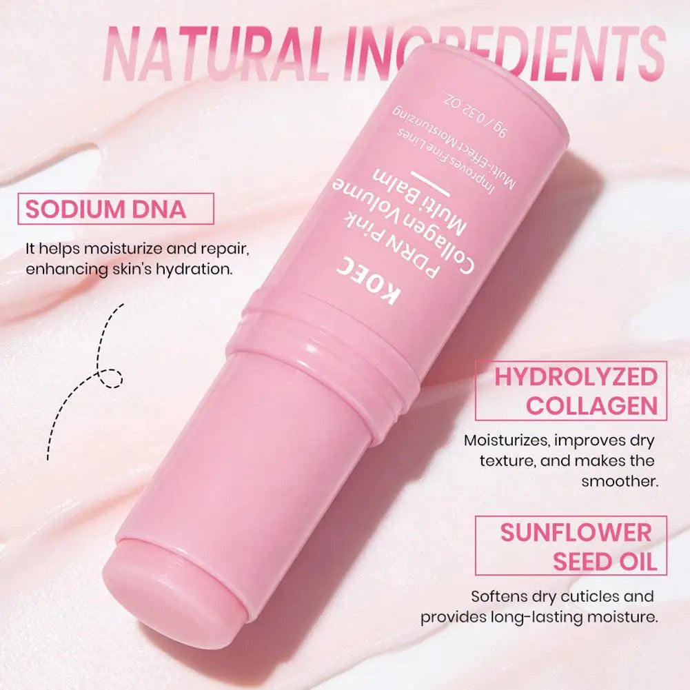 KOEC White Truffle Multi Balm Stick & PDRN Pink Collagen Volume Serum Stick, Moisturizing Glowy Fade Fine Lines Firming Skincare